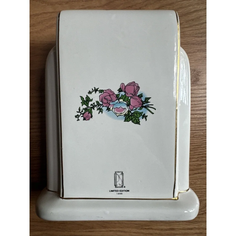 Paul Sebastian Mantel Clock‎ PS 1996 Limited Ed  Floral Porcelain Ceramic  VTG